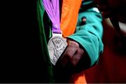 11 August 2012; Team Ireland's John Joe Nevin, men's bantam 56kg, holds his Olympic silver medal. London 2012 Olympic Games, Boxing, South Arena 2, ExCeL Arena, Royal Victoria Dock, London, England. Picture credit: David Maher / SPORTSFILE
