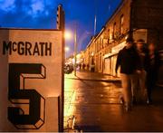 20 October 2017; A painting for former St Patrick's Athletic player Paul McGrath is seen outside Richmond Park prior to the SSE Airtricity League Premier Division match between St Patrick's Athletic and Cork City at Richmond Park in Dublin. Photo by Stephen McCarthy/Sportsfile
