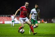 20 October 2017; Conan Byrne of St Patrick's Athletic in action against Greg Bolger of Cork City during the SSE Airtricity League Premier Division match between St Patrick's Athletic and Cork City at Richmond Park in Dublin. Photo by Stephen McCarthy/Sportsfile