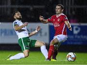 20 October 2017; Greg Bolger of Cork City in action against Christy Fagan of St Patrick's Athletic during the SSE Airtricity League Premier Division match between St Patrick's Athletic and Cork City at Richmond Park in Dublin. Photo by Stephen McCarthy/Sportsfile