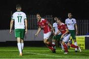 20 October 2017; Jordi Balk of St Patrick's Athletic celebrates after scoring his side's first goal during the SSE Airtricity League Premier Division match between St Patrick's Athletic and Cork City at Richmond Park in Dublin. Photo by Stephen McCarthy/Sportsfile