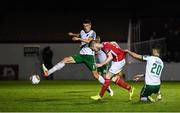20 October 2017; Ian Bermingham of St Patrick's Athletic shoots to score his side's third goal during the SSE Airtricity League Premier Division match between St Patrick's Athletic and Cork City at Richmond Park in Dublin. Photo by Stephen McCarthy/Sportsfile