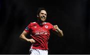 20 October 2017; Billy Dennehy celebrates after his St Patrick's Athletic team-mate Kurtis Byrne scored their fourth goal during the SSE Airtricity League Premier Division match between St Patrick's Athletic and Cork City at Richmond Park in Dublin. Photo by Stephen McCarthy/Sportsfile