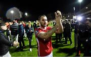 20 October 2017; Kurtis Byrne of St Patrick's Athletic applauds the supporters following the SSE Airtricity League Premier Division match between St Patrick's Athletic and Cork City at Richmond Park in Dublin. Photo by Stephen McCarthy/Sportsfile