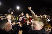 20 October 2017; Jordi Balk of St Patrick's Athletic with supporters following the SSE Airtricity League Premier Division match between St Patrick's Athletic and Cork City at Richmond Park in Dublin. Photo by Stephen McCarthy/Sportsfile