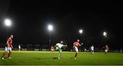 20 October 2017; Greg Bolger of Cork City in action against Kurtis Byrne of St Patrick's Athletic during the SSE Airtricity League Premier Division match between St Patrick's Athletic and Cork City at Richmond Park in Dublin. Photo by Stephen McCarthy/Sportsfile