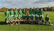 21 October 2017; The Ireland team before the U21 Shinty International match between Ireland and Scotland at Bught Park in Inverness, Scotland. Photo by Piaras Ó Mídheach/Sportsfile