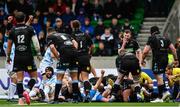 21 October 2017; Cian Healy of Leinster, hidden, scores his side's first try during the European Rugby Champions Cup Pool 3 Round 2 match between Glasgow Warriors and Leinster at Scotstoun in Glasgow, Scotland. Photo by Ramsey Cardy/Sportsfile