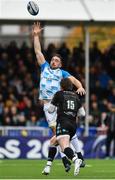 21 October 2017; Stuart Hogg of Glasgow Warriors in action against Jack Conan of Leinster during the European Rugby Champions Cup Pool 3 Round 2 match between Glasgow Warriors and Leinster at Scotstoun in Glasgow, Scotland. Photo by Ramsey Cardy/Sportsfile