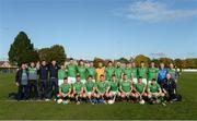 21 October 2017; The Ireland team and backroom staff before the Shinty International match between Ireland and Scotland at Bught Park in Inverness, Scotland. Photo by Piaras Ó Mídheach/Sportsfile