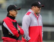 21 October 2017; Ulster Director of Rugby Les Kiss and head coach Jono Gibbes during Ulster Rugby Captain's Run at Stade Marcel Deflandre, La Rochelle in France. Photo by John Dickson/Sportsfile