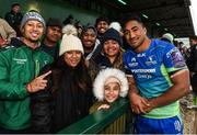21 October 2017; Bundee Aki of Connacht with his family after the European Rugby Champions Cup Pool 5 Round 2 match between Connacht and Worcester Warriors at the Sportsground in Galway. Photo by Matt Browne/Sportsfile