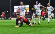 21 October 2017; Conor Murray of Munster goes over to score his side's first try during the European Rugby Champions Cup Pool 4 Round 2 match between Munster and Racing 92 at Thomond Park in Limerick. Photo by Brendan Moran/Sportsfile