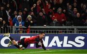 21 October 2017; Conor Murray of Munster goes over to score his side's first try during the European Rugby Champions Cup Pool 4 Round 2 match between Munster and Racing 92 at Thomond Park in Limerick. Photo by Diarmuid Greene/Sportsfile