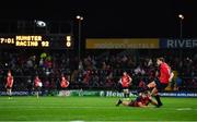 21 October 2017; Ian Keatley of Munster kicks a conversion during the European Rugby Champions Cup Pool 4 Round 2 match between Munster and Racing 92 at Thomond Park in Limerick. Photo by Brendan Moran/Sportsfile