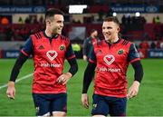 21 October 2017; Try scorers Conor Murray, left, and Andrew Conway of Munster after the European Rugby Champions Cup Pool 4 Round 2 match between Munster and Racing 92 at Thomond Park in Limerick. Photo by Brendan Moran/Sportsfile