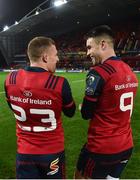 21 October 2017; Try-scorers Andrew Conway, left, and Conor Murray of Munster after the European Rugby Champions Cup Pool 4 Round 2 match between Munster and Racing 92 at Thomond Park in Limerick. Photo by Diarmuid Greene/Sportsfile