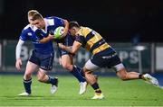 21 October 2017; Jordan Larmour of Leinster A is tackled by Dale Stuckley of Cardiff Blues Premiership Select during the British & Irish Cup Round 2 match between Leinster A and Cardiff Blues Premiership Select at Donnybrook Stadium in Donnybrook, Dublin. Photo by Sam Barnes/Sportsfile