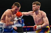 21 October 2017; James Tennyson, right, exchanges punches with Darren Traynor during their WBA International Super-Featherweight Title bout at the SSE Arena in Belfast. Photo by David Fitzgerald/Sportsfile