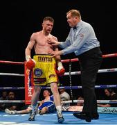 21 October 2017; James Tennyson after knocking out Darren Traynor during their WBA International Super-Featherweight Title bout at the SSE Arena in Belfast. Photo by David Fitzgerald/Sportsfile