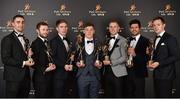 3 November 2017; Dublin footballers, from left, James McCarthy, Jack McCaffrey, Michael Fitzsimons, Con O'Callaghan, Paul Mannion, Cian O'Sullivan and Dean Rock pictured with their awards during the PwC All Stars 2017 at the Convention Centre in Dublin. Photo by Seb Daly/Sportsfile