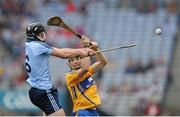 12 August 2012; Shane O'Donnell, Clare, in action against Robert Murphy, Dublin. Electric Ireland GAA Hurling All-Ireland Minor Championship Semi-Final, Clare v Dublin, Croke Park, Dublin. Picture credit: Pat Murphy / SPORTSFILE