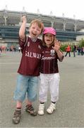 12 August 2012; Five year old Laura Treacy and her brother Barry, 6,  from, Castlegar, Co. Galway, on their way to the game. GAA Hurling All-Ireland Senior Championship Semi-Final, Cork v Galway, Croke Park, Dublin. Picture credit: Ray McManus / SPORTSFILE
