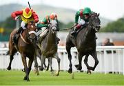 12 August 2012; My Special J'S, left, with Colm O'Donoghue up, on their way to winning the Keeneland Debutante Stakes from second place Harasiya, with Johnny Murtagh up. Curragh Racecourse, the Curragh, Co. Kildare. Picture credit: Matt Browne / SPORTSFILE