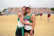 12 August 2012; Ireland's Natalya Coyle and coach Lindsay Wheedon following her 9th place overall position in the women's modern pentathlon. London 2012 Olympic Games, Modern Pentathlon, Copper Box, Olympic Park, Stratford, London, England. Picture credit: Stephen McCarthy / SPORTSFILE