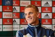 13 August 2012; Northern Ireland's Dean Shiels during a press conference ahead of their side's Vauxhall international challenge match against Finland on Wednesday. Northern Ireland Press Conference, Culloden Estate and Spa, Holywood, Belfast, Co. Antrim. Picture credit: Oliver McVeigh / SPORTSFILE