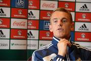 13 August 2012; Northern Ireland's Dean Shiels during a press conference ahead of their side's Vauxhall international challenge match against Finland on Wednesday. Northern Ireland Press Conference, Culloden Estate and Spa, Holywood, Belfast, Co. Antrim. Picture credit: Oliver McVeigh / SPORTSFILE