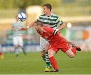 13 August 2012; Danny Ventre, Sligo Rovers, in action against Ronan Finn, Shamrock Rovers. Airtricity League Premier Division, Shamrock Rovers v Sligo Rovers, Tallaght Stadium, Tallaght, Dublin. Photo by Sportsfile