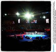9 August 2012; The ExCeL Arena ahead of Katie Taylor's women's light 60kg final contest against Sofya Ochigava, Russia. London 2012 Olympic Games, Boxing, South Arena 2, ExCeL Arena, Royal Victoria Dock, London, England. Picture credit: Tomas Greally / SPORTSFILE