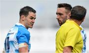 21 October 2017; Jonathan Sexton of Leinster appeals to referee Jerome Garces during the European Rugby Champions Cup Pool 3 Round 2 match between Glasgow Warriors and Leinster at Scotstoun in Glasgow, Scotland. Photo by Ramsey Cardy/Sportsfile