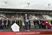 22 October 2017; Uachtarán Chumann Lúthchleas Gael, Aogán Ó Fearghail and invited guests and dignitaries during the official opening of Páirc Uí Chaoimh in Cork. Photo by Eóin Noonan/Sportsfile