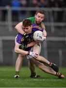 22 October 2017; Cian Connolly of Roscommon Gaels in action against Peter Domican of St Brigid's during the Roscommon County Senior Football Championship Final match between St Brigid's and Roscommon Gaels at Dr Hyde Park in Roscommon. Photo by Sam Barnes/Sportsfile
