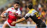 22 October 2017; Charles Piutau of Ulster in action against Paul Jordaan of La Rochelle during the European Rugby Champions Cup Pool 1 Round 2 match between La Rochelle and Ulster at Stade Marcel Deflandre, La Rochelle in France. Photo by John Dickson/Sportsfile
