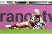 22 October 2017; Tommy Bowe of Ulster scores his side's second try during the European Rugby Champions Cup Pool 1 Round 2 match between La Rochelle and Ulster at Stade Marcel Deflandre, La Rochelle in France. Photo by John Dickson/Sportsfile