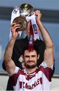 22 October 2017; Slaughtneil captain Christopher McKaigue lifts the trophy following the AIB Ulster GAA Hurling Senior Club Championship Final match between Ballygalget and Slaughtneil at Athletic Grounds in Armagh. Photo by Ramsey Cardy/Sportsfile