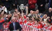 22 October 2017; Seamie Harnedy of Imokilly lifting the cup after the Cork County Senior Hurling Championship Final match between Blackrock and Imokilly at Páirc Uí Chaoimh in Cork. Photo by Eóin Noonan/Sportsfile