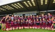 22 October 2017; The Slaughtneil team celebrate following the AIB Ulster GAA Camogie Senior Club Championship Final match between Loughgeil and Slaughtneil at Athletic Grounds in Armagh. Photo by Ramsey Cardy/Sportsfile