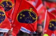 21 October 2017; Munster fans wave their flags during the European Rugby Champions Cup Pool 4 Round 2 match between Munster and Racing 92 at Thomond Park in Limerick. Photo by Brendan Moran/Sportsfile