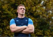 23 October 2017; Leinster's Dan Leavy poses for a portrait following a press conference at Leinster Rugby HQ in UCD, Belfield, Dublin.  Photo by Seb Daly/Sportsfile