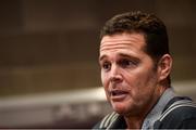23 October 2017; Munster Director of Rugby Rassie Erasmus during a Munster Rugby Press Conference at the University of Limerick in Limerick. Photo by Diarmuid Greene/Sportsfile