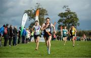 22 October 2017; Colm Rooney, Conliffe Harriers, finishes the Senior Men's event during the Autumn Open Cross Country Festival at the National Sports Campus in Abbotstown, Dublin. Photo by Cody Glenn/Sportsfile