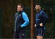23 October 2017; Leinster scrum coach John Fogarty, left, and Rob Kearney, right, during squad training at UCD in Dublin. Photo by Seb Daly/Sportsfile