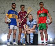 23 October 2017; At the launch of the 2017/2018 AIB GAA Club Championships #TheToughest, the 26th year of AIB’s sponsorship of the Championships, are from left, Kilcar and Donegal star Ryan McHugh, St. Martin’s and Wexford star Mags D’arcy, Na Piarsaigh and Limerick star Shane Dowling and Ballymun Kickhams and Dublin star John Small. For exclusive content and to see why AIB are backing Club and County follow us on Twitter, Instagram, Snapchat, Facebook and AIB.ie/GAA. Photo by Ramsey Cardy/Sportsfile