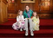 15 August 2012; Team Ireland gold medallist boxer Katie Taylor with Ailbhe and Briona, daugters of Lord Mayor of Dublin Naoise O’Muirí, at a Team Ireland London 2012 Olympic Games Civic Reception. Mansion House, Dawson Street, Dublin. Picture credit: Stephen McCarthy / SPORTSFILE
