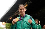 15 August 2012; Team Ireland boxing gold medallist Katie Taylor during a Team Ireland London 2012 Olympic Games Public Reception. Dawson Street, Dublin. Picture credit: Stephen McCarthy / SPORTSFILE