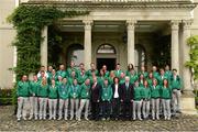 15 August 2012; The Team Ireland athletes with An Taoiseach Enda Kenny, T.D., at a Team Ireland London 2012 Olympic Games Government reception in Farmleigh House, Phoenix Park, Dublin. Picture credit: Ray McManus / SPORTSFILE